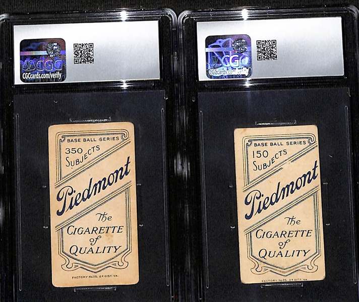 (2) CGC Graded 1909-11 T206 Cards w. Harry Hinchman CGC 2 & Buck Herzog CGC 2.5