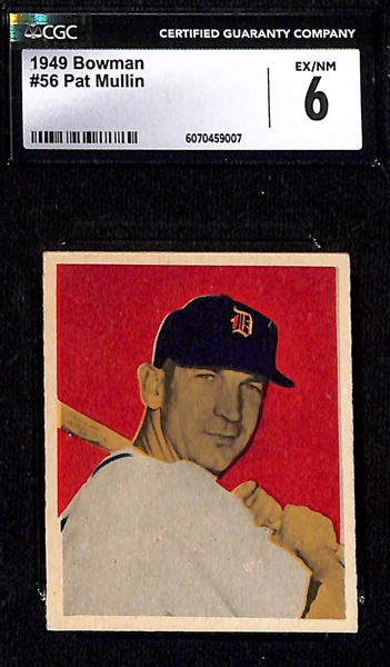 Lot of (5) CGC Graded 1949 Bowman Baseball Cards w. HOFers Doerr CGC 4.5 & Slaughter CGC 3