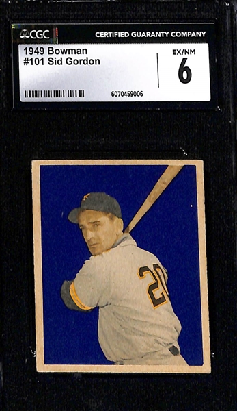 (4) 1949 Bowman CGC Graded Baseball Cards w. Bobby Thomson CGC 4