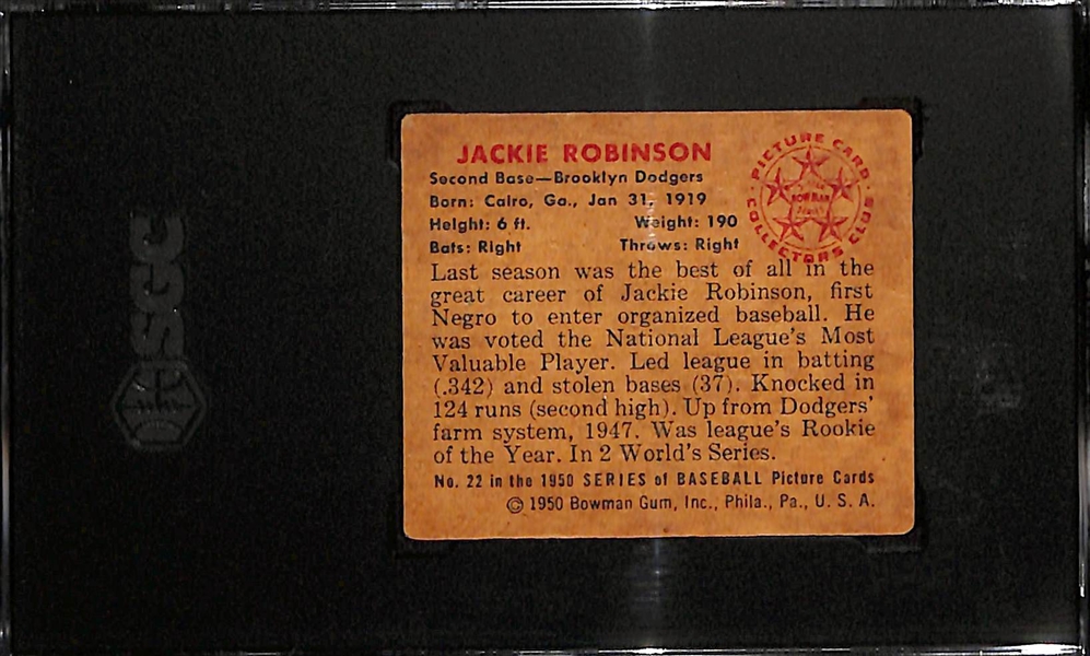 1950 Bowman Jackie Robinson SGC 1.5