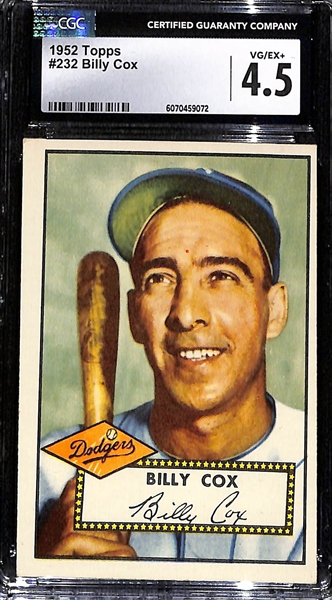 Lot of (5) CGC Graded 1952 Topps Baseball Cards w. Andy Pafko CGC 1.5