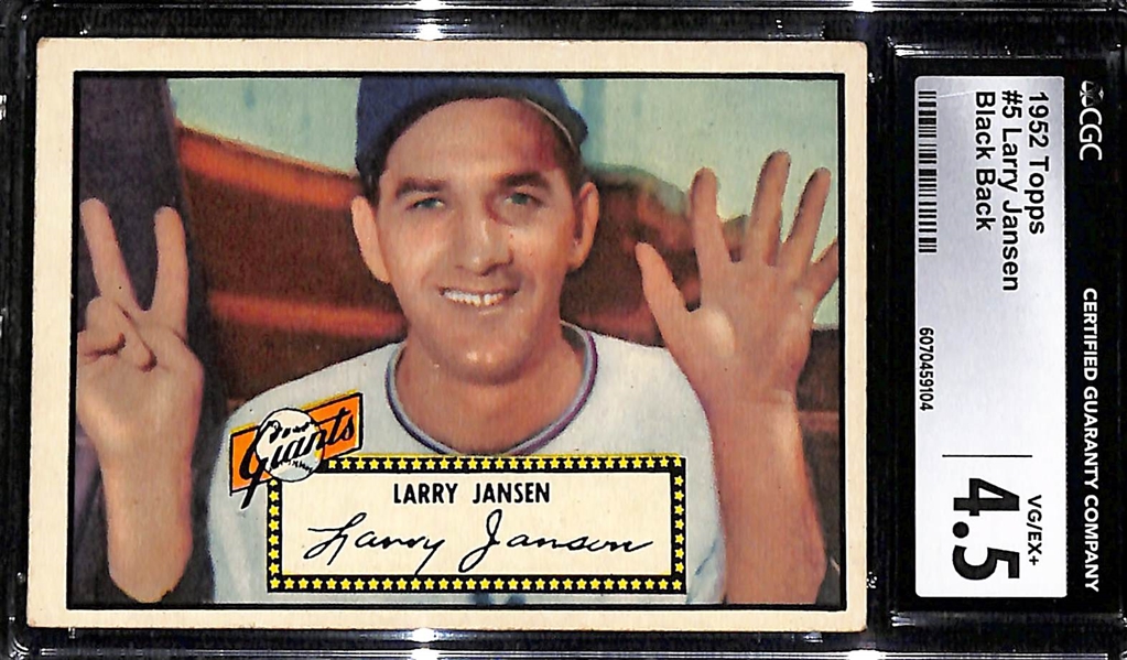 Lot of (5) CGC Graded 1952 Topps Baseball Cards w. Andy Pafko CGC 1.5