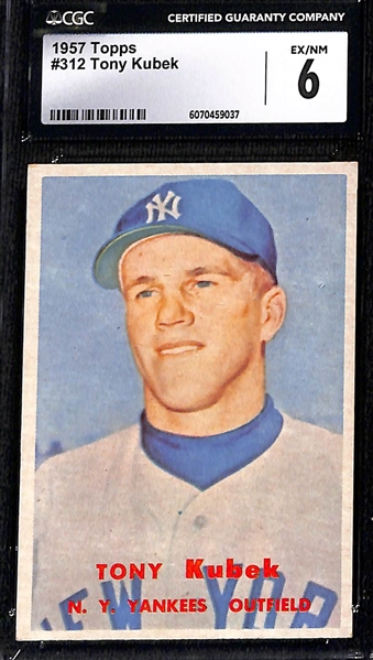 Lot of (4) CGC Graded 1957 Topps Baseball Cards w. Don Drysdale (HOF) CGC 4