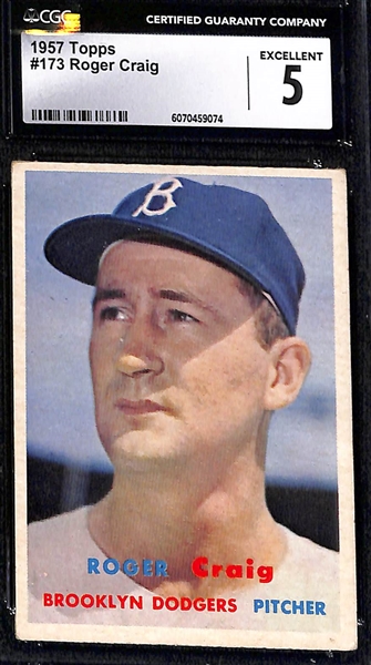 Lot of (4) CGC Graded 1957 Topps Baseball Cards w. Don Drysdale (HOF) CGC 4