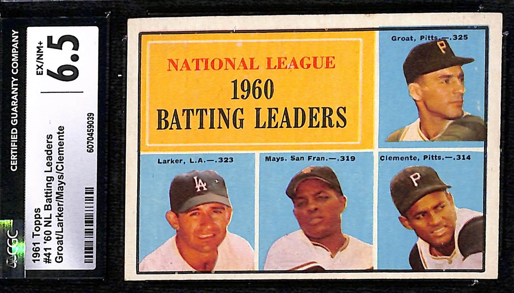 (4) CGG Graded 1961 Topps Baseball Cards w. Frank Robinson (HOF) CGC 8