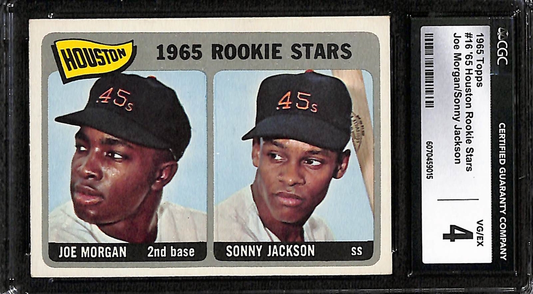 Lot of (3) 1965 Topps CGC Graded Baseball Cards w. Joe Morgan RC (HOF) CGC 4