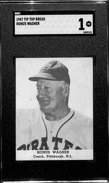 Rare 1947 Tip Top Bread Honus Wagner Card Graded SGC 1
