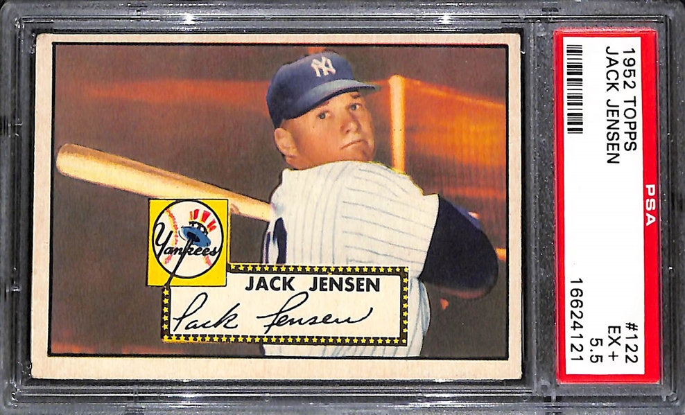 Lot of (5) PSA Graded 1952 Topps Baseball Cards w. HOFers Dick Sisler PSA 5 & Carl Erskine PSA 6