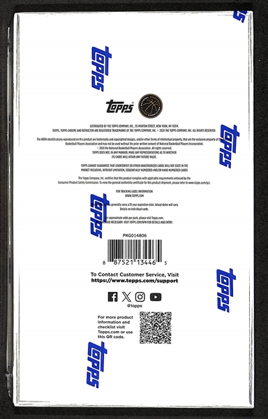 Factory Sealed 2024/25 Topps Chrome Basketball Hobby Box