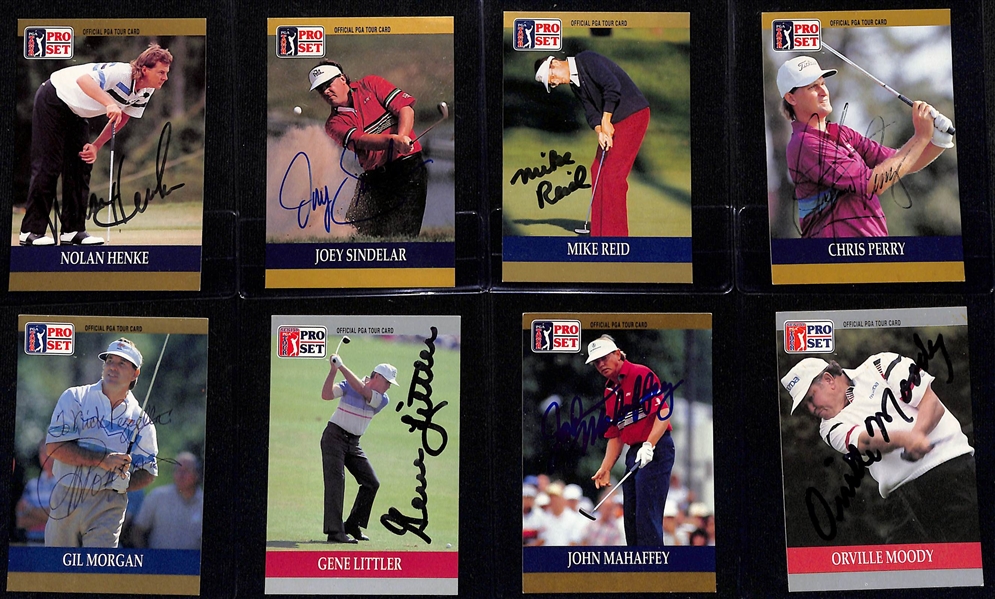 Lot of (35) Signed 1990-91 Pro Set PGA Golf Cards w. a Personalized 1991 John Daly RC (JSA Auction Letter)