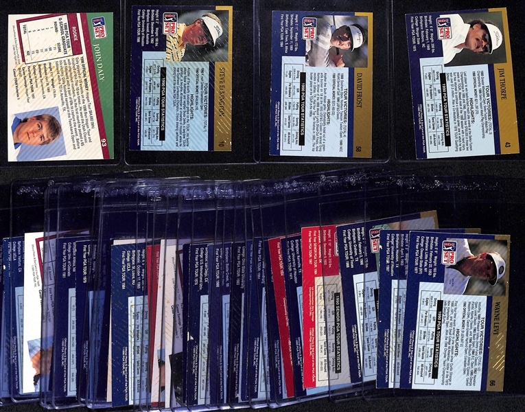 Lot of (35) Signed 1990-91 Pro Set PGA Golf Cards w. a Personalized 1991 John Daly RC (JSA Auction Letter)