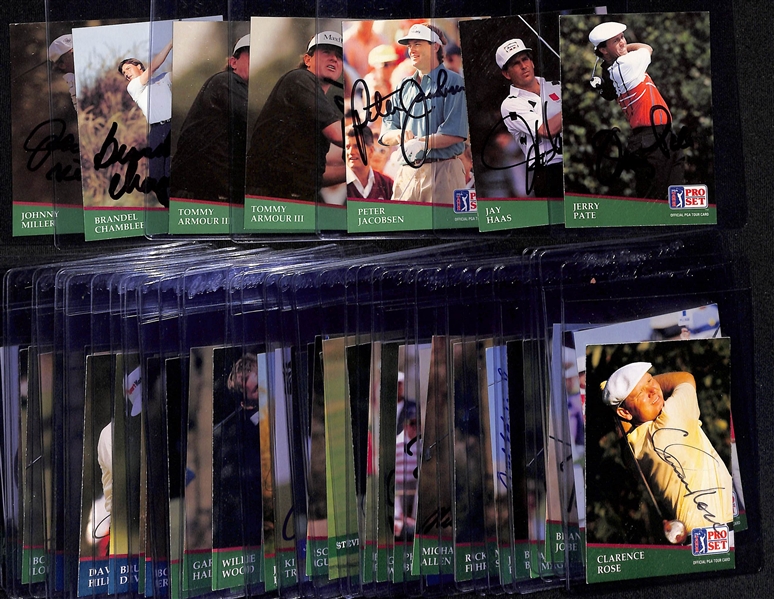 Lot of (58) Signed 1990-1992 Pro Set Golf Cards w. Jerry Pate & Jay Haas (JSA Auction Letter)
