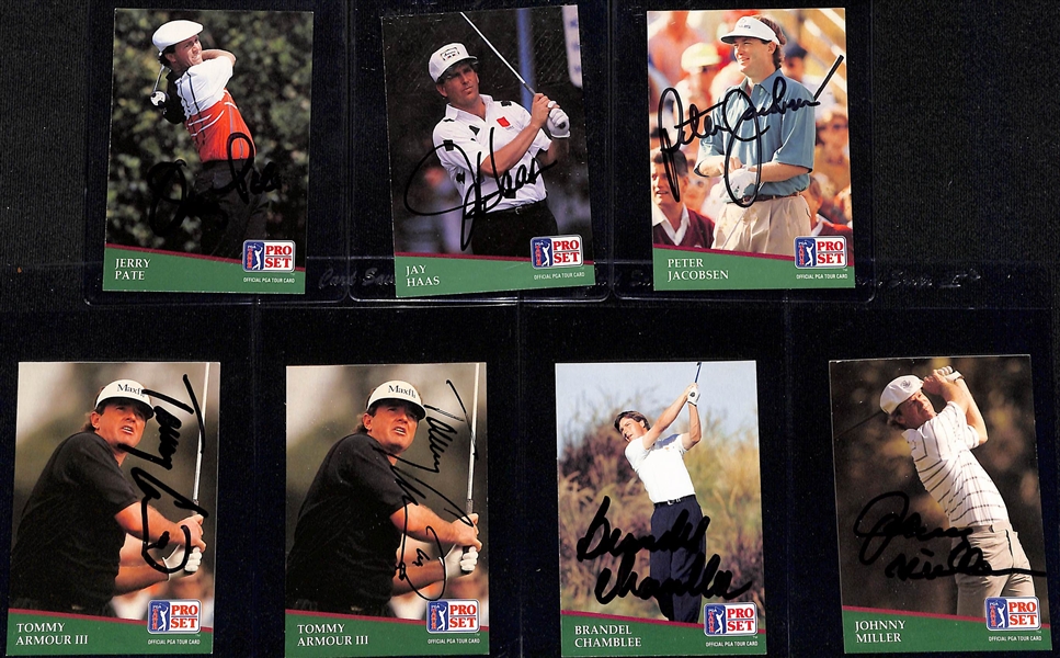 Lot of (58) Signed 1990-1992 Pro Set Golf Cards w. Jerry Pate & Jay Haas (JSA Auction Letter)