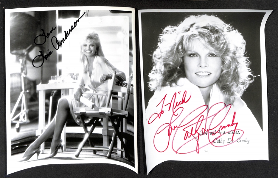 Lot of (19) Signed 8x10 Photos (many personalized) w. Lonnie Anderson & Cathy Lee Crosby (+JSA Auction Letter)