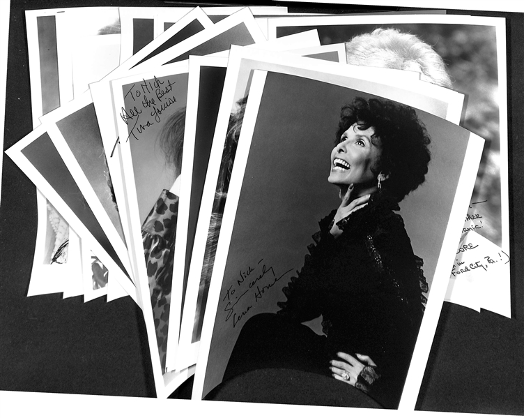 Lot of (27) Signed B/W 8x10 Female Celebrity Photos w. Lena Horn, Olympia Dukakis, (+JSA Auction Letter)