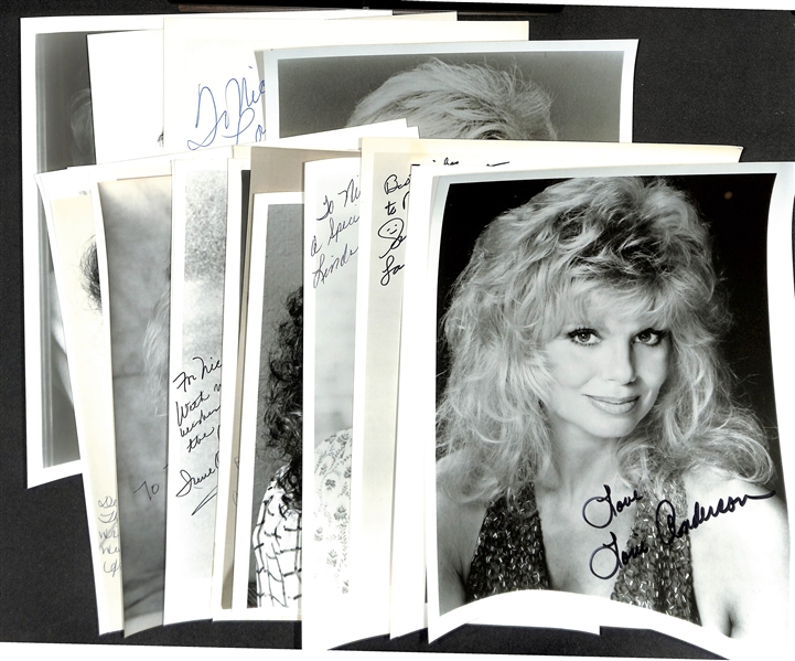 Lot of (24) Signed Photos (many personalized) w. Loni Anderson, Janet Leigh, (JSA Auction Letter)