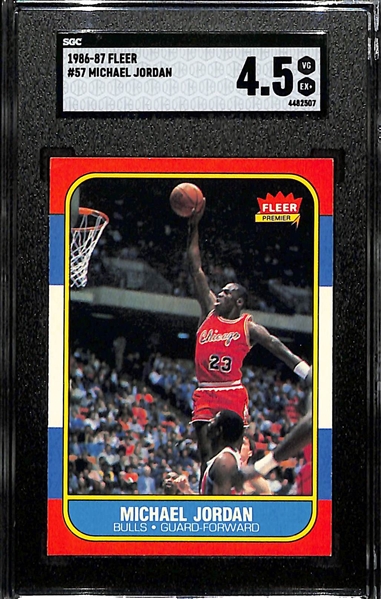 1986-87 Fleer Michael Jordan #57 Rookie Card Graded SGC 4.5 VG-EX+