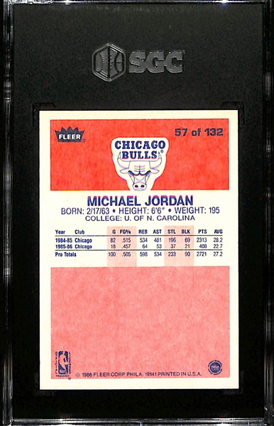 1986-87 Fleer Michael Jordan #57 Rookie Card Graded SGC 4.5 VG-EX+