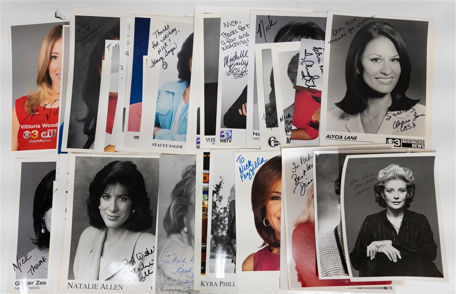 Lot of (70+) Signed Women News Anchor Photos (many personalized) w. Barbara Walters & Katie Couric (JSA Auction Letter)