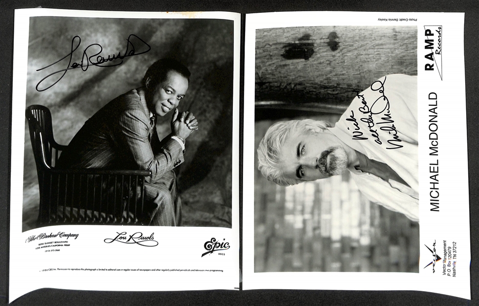 Lot of (28) Signed Singers & Musician Photos (many personalized) w. Lou Rawls & Michael McDonald (JSA Auction Letter)