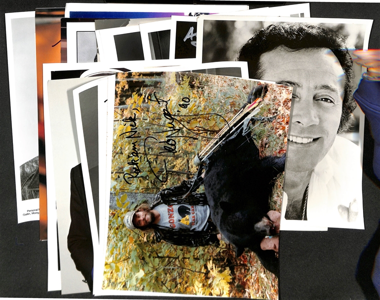 Lot of (20+) Signed Singers & Musician Photos (many personalized) w. Ted Nugent, Peter Noone, Neil Sedaka (JSA Auction Letter)