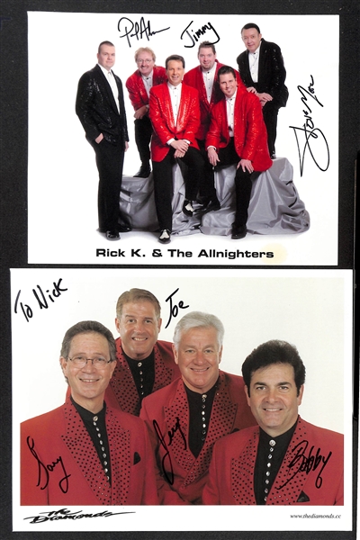 Lot of (15) Multi-Signed Band Member Photos (many personalized) w. Peter, Paul, and Mary & The Smothers Brothers (JSA Auction Letter)