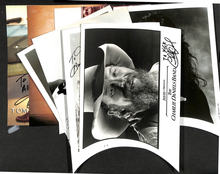 Lot of (9) Signed Mostly Country Singer Photos (many personalized) w. Charlie Daniels (JSA Auction Letter)