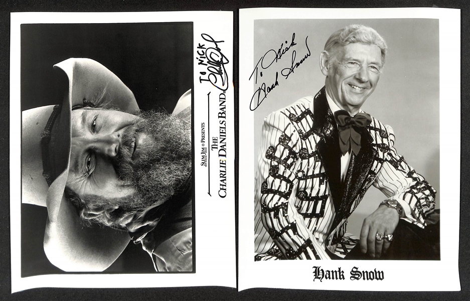Lot of (9) Signed Mostly Country Singer Photos (many personalized) w. Charlie Daniels (JSA Auction Letter)