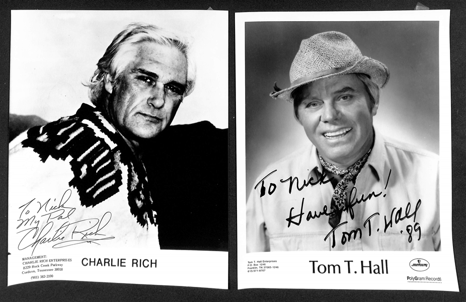 Lot of (9) Signed Mostly Country Singer Photos (many personalized) w. Charlie Daniels (JSA Auction Letter)