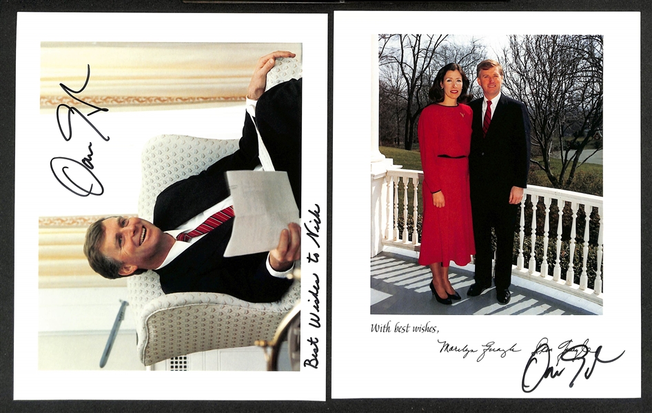 Lot of (7) Signed Photos w. Oliver North & Dan Quayle  (JSA Auction Letter)