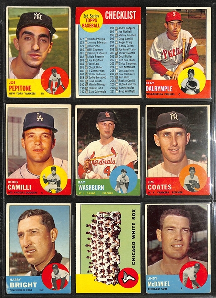 Lot of (150+) 1957-1965 Topps Baseball Cards w. (100) of the cards being 1957 Topps Baseball Cards.
