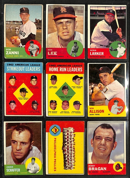 Lot of (150+) 1957-1965 Topps Baseball Cards w. (100) of the cards being 1957 Topps Baseball Cards.