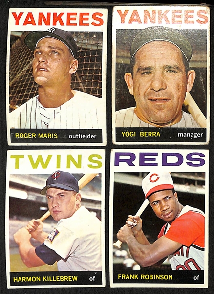 Lot of (150+) 1964 Topps Baseball Cards w. Roger Marris & Yogi Berra