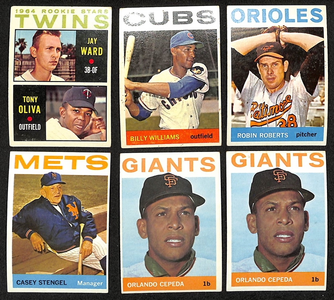 Lot of (150+) 1964 Topps Baseball Cards w. Roger Marris & Yogi Berra