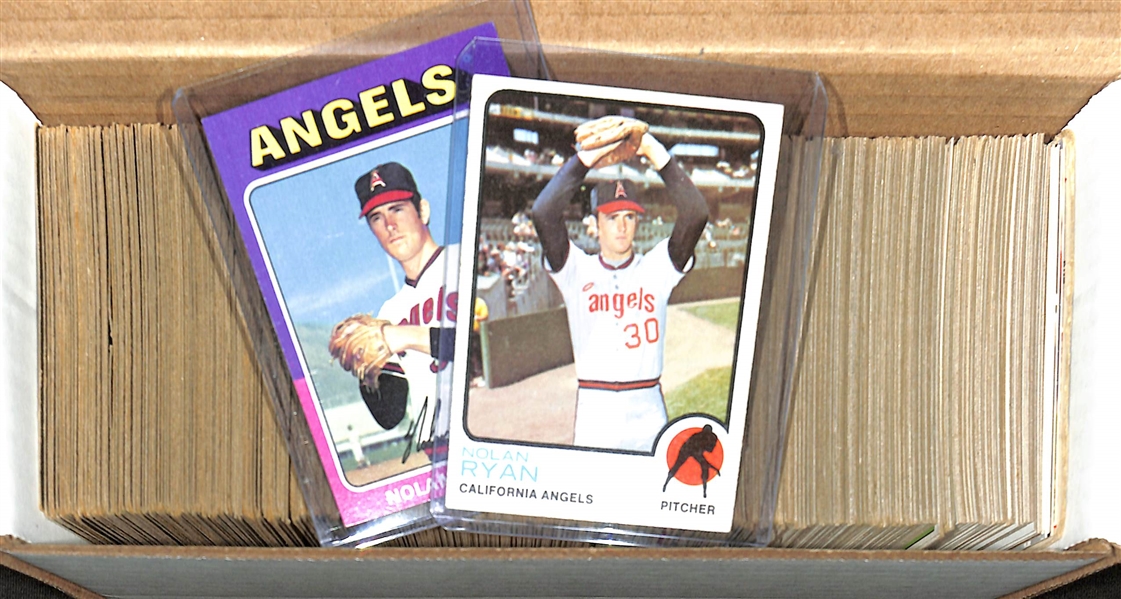 Lot of (350+) 1973-76 Topps w. a 1973 Nolan Ryan & 1975 Nolan Ryan