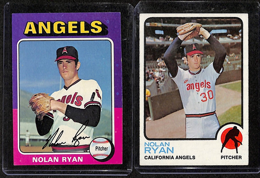 Lot of (350+) 1973-76 Topps w. a 1973 Nolan Ryan & 1975 Nolan Ryan