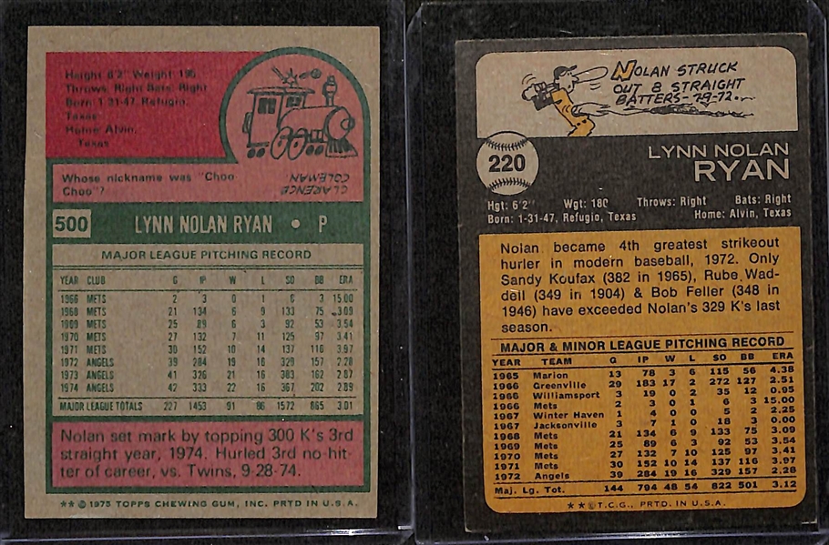 Lot of (350+) 1973-76 Topps w. a 1973 Nolan Ryan & 1975 Nolan Ryan