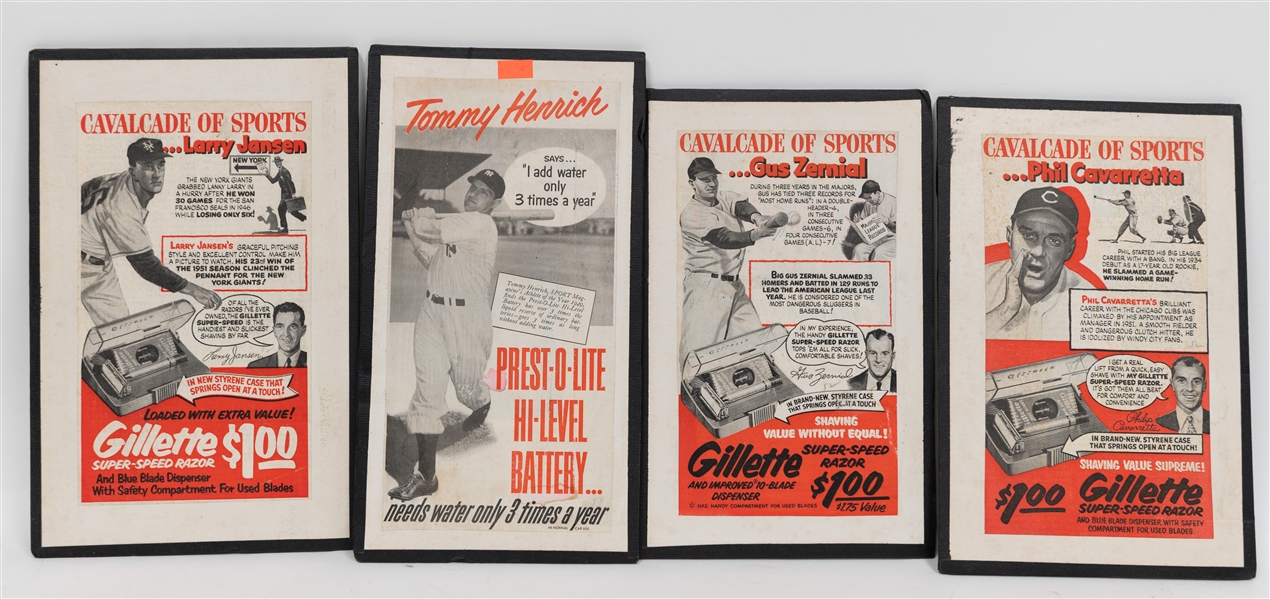 Lot of (10) Baseball Advertising Items & Photos  w. George Selkirk Type 1 Photo, Ruth, Gehrig 