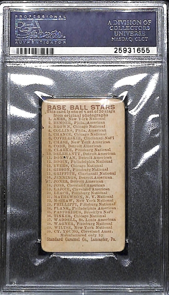 1910 E93 Standard Caramel (Lancaster, PA) Ty Cobb Graded PSA 2