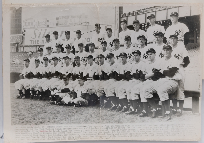 Lot of (6) 16x20 Baseball Photos & Team Pictures w. Signed Mel Allen (JSA Auction Letter)