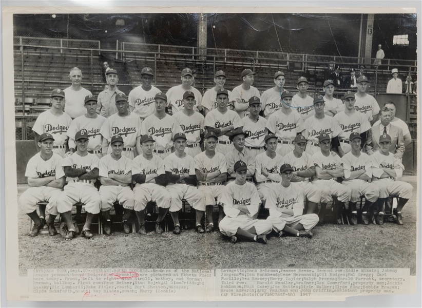 Lot of (6) 16x20 Baseball Photos & Team Pictures w. Signed Mel Allen (JSA Auction Letter)