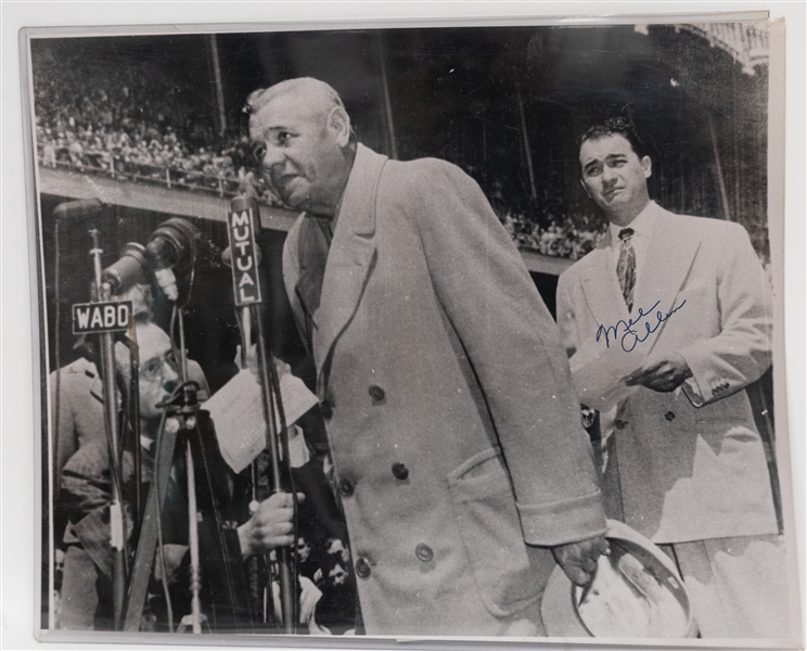 Lot of (6) 16x20 Baseball Photos & Team Pictures w. Signed Mel Allen (JSA Auction Letter)