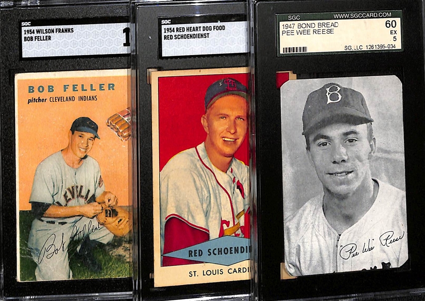 SGC Graded Hall of Famer Baseball Lot w. 1947 Bond Bread Pee Wee Reese SGC 5