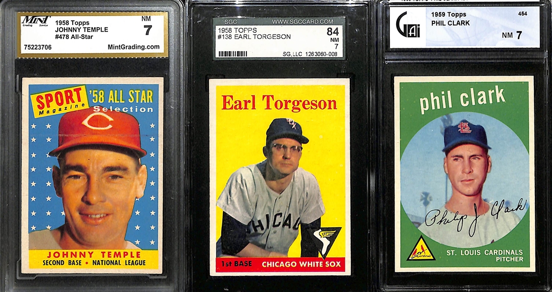 Lot of (9) Graded 1958-1959 Topps Baseball w. (2) 1958 Duke Snider PSA 4