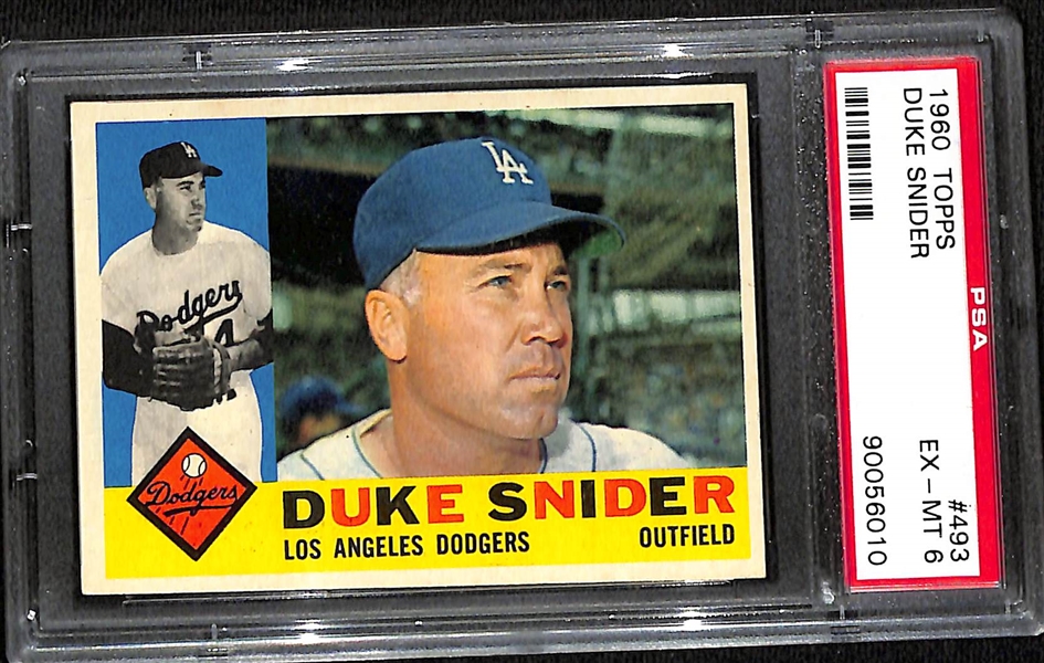 Lot of (7) 1960-2000 Graded Baseball and Football Cards w. 1960 Topps Sandy Koufax PSA 3