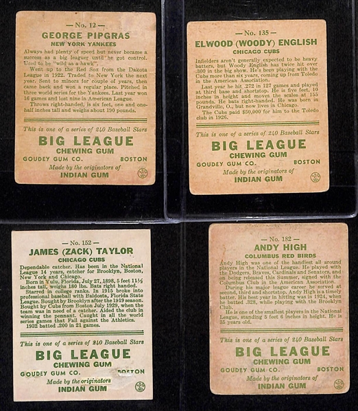 Lot of (19) 1933 Goudey Baseball Cards w. George Pipgras