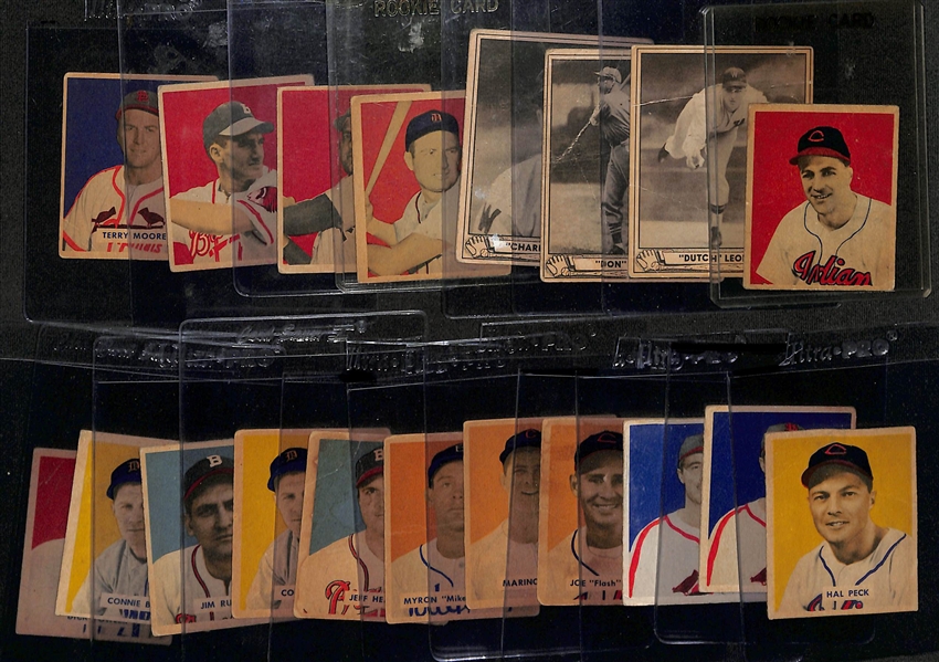 Lot of (3) 1941 Playball & (16) 1949 Bowman Baseball Cards w. 1949 Lou Boudreau