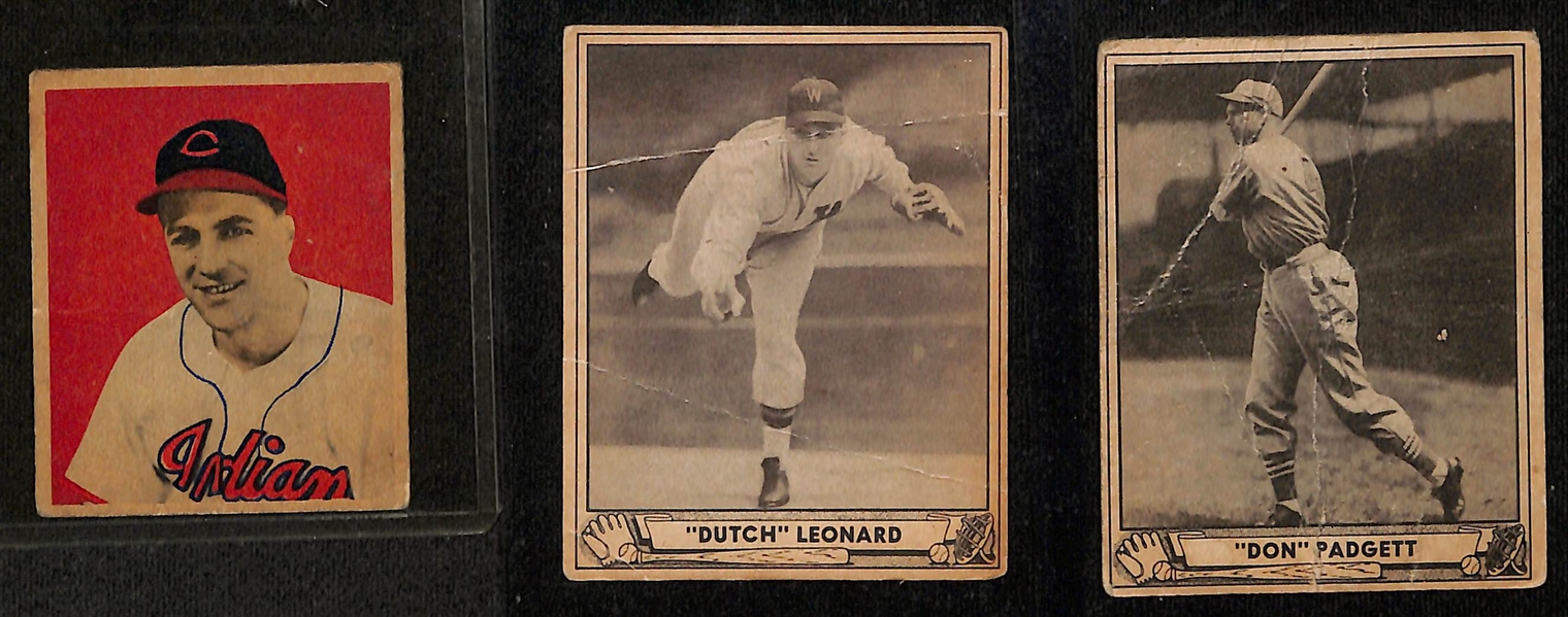 Lot of (3) 1941 Playball & (16) 1949 Bowman Baseball Cards w. 1949 Lou Boudreau