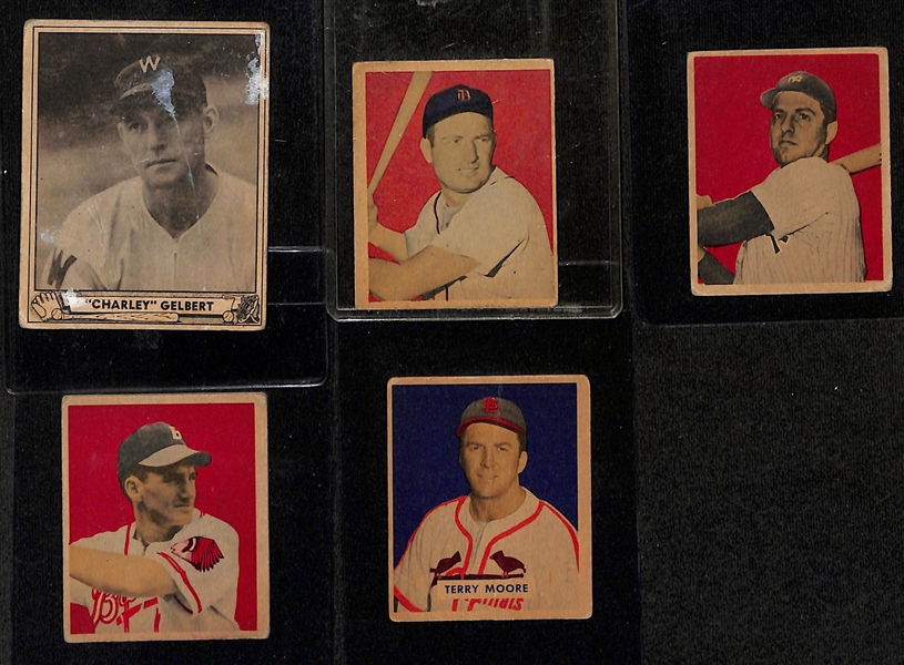 Lot of (3) 1941 Playball & (16) 1949 Bowman Baseball Cards w. 1949 Lou Boudreau