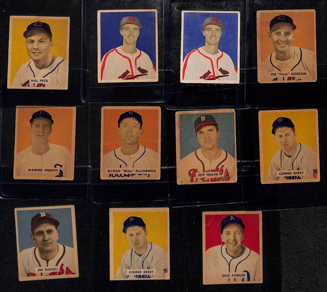 Lot of (3) 1941 Playball & (16) 1949 Bowman Baseball Cards w. 1949 Lou Boudreau